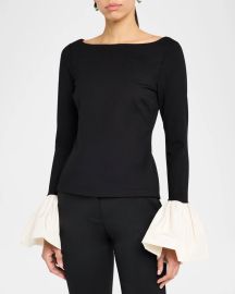 STAUD Paige Voluminous Cuff Top at Neiman Marcus